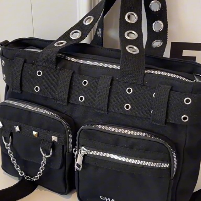 Steampunk Goth Messenger Bag, Fashion Punk Gothic Shoulder Bag